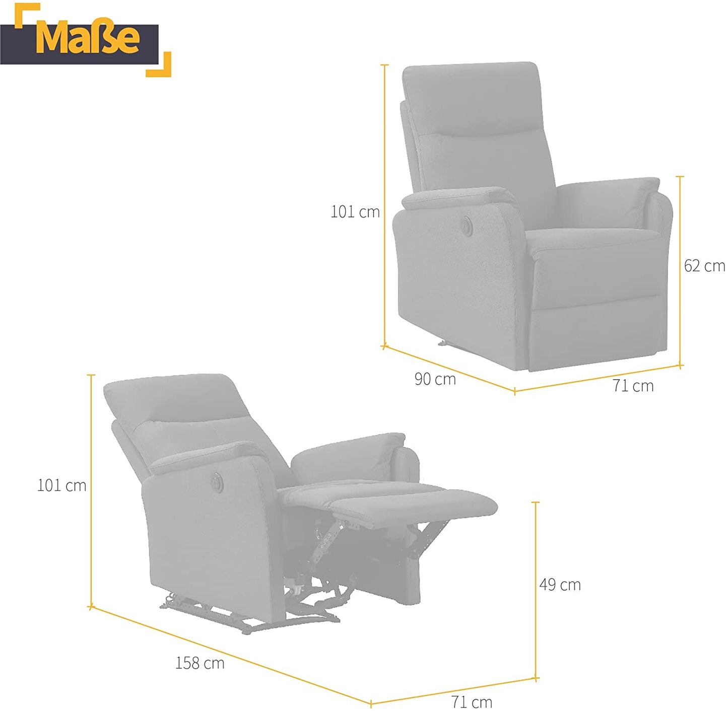 RC-006A ES727 HBP Electric Recliner Chair, Ergonomic Design for Watching TV, Working and Sleeping