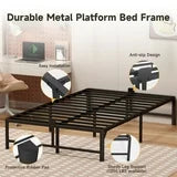 Z-HOM King Size Metal Platform Bed Frame with 14'' Large Under Bed Storage Space, Easy Assembly, Black
