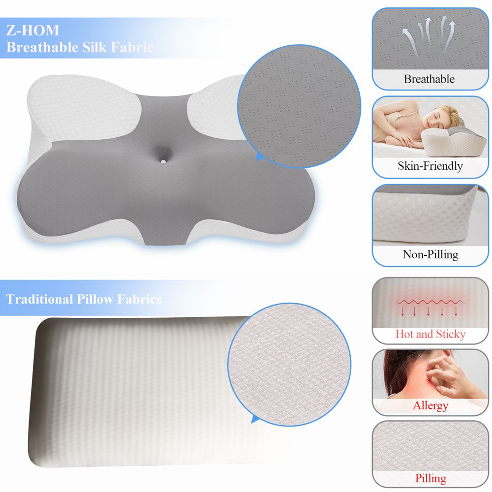 Z-HOM,Memory Foam Pillow,Standard 23.62"×14.17"×5.12"/3.15”