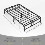 Z-HOM King Size Metal Platform Bed Frame with 14'' Large Under Bed Storage Space, Easy Assembly, Black