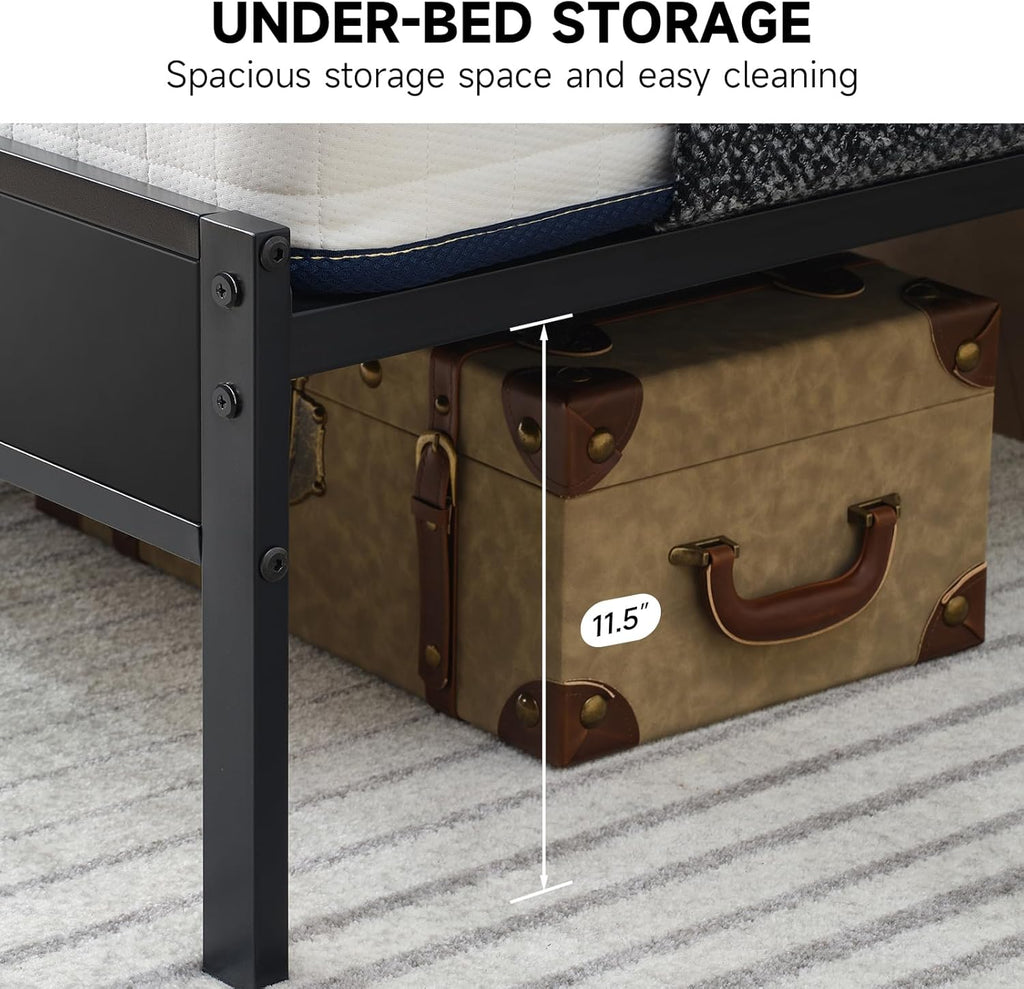 Z-hom Bed Frame with Wood Headboard,Model B022