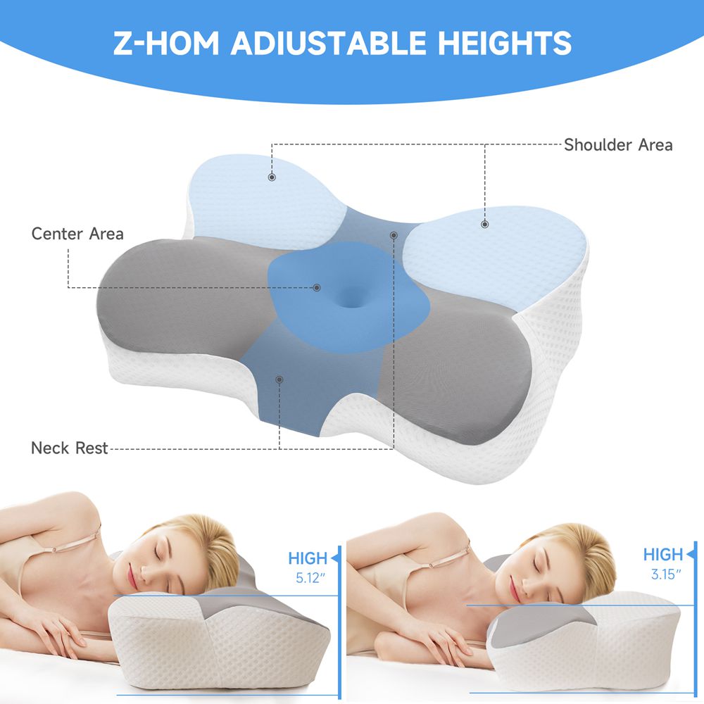 Z-HOM,Memory Foam Pillow,Standard 23.62"×14.17"×5.12"/3.15”